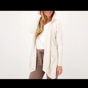 Barefoot Dreams CozyChic Ultra Lite Hooded Seashore Cardigan large
